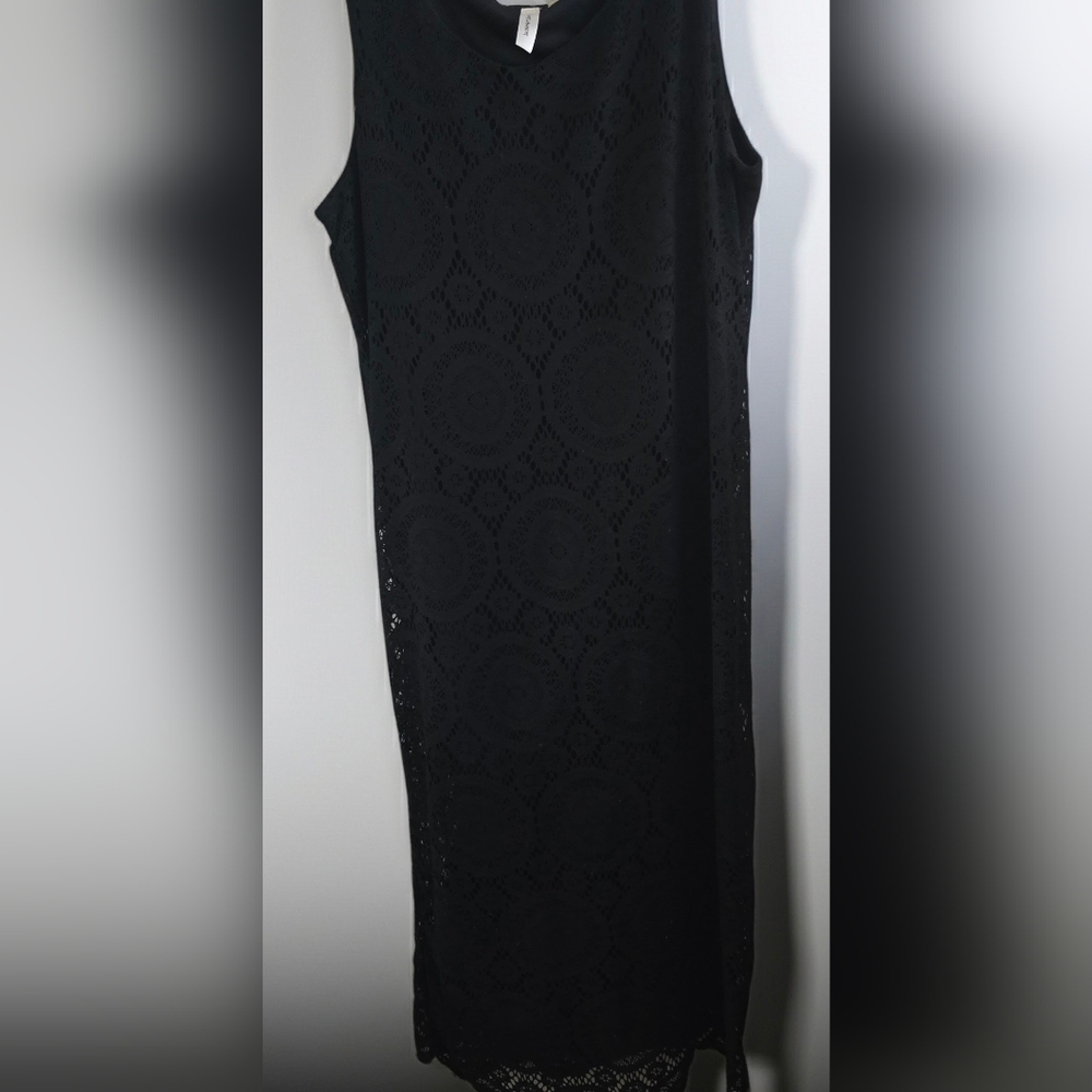 Tacera Black Lace Maxi Dress